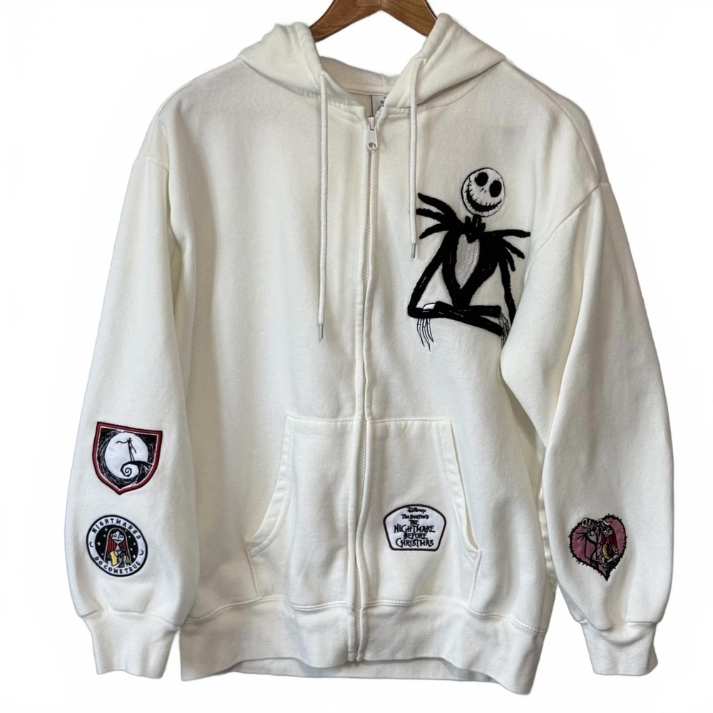 Disney Hoodie Jack Skellington Women's XXL Sally Sweatshirt Full Zip Nightmare